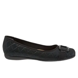 Trotters Sizzle Sign T1251-015 Womens Black Leather Ballet Flats Shoes