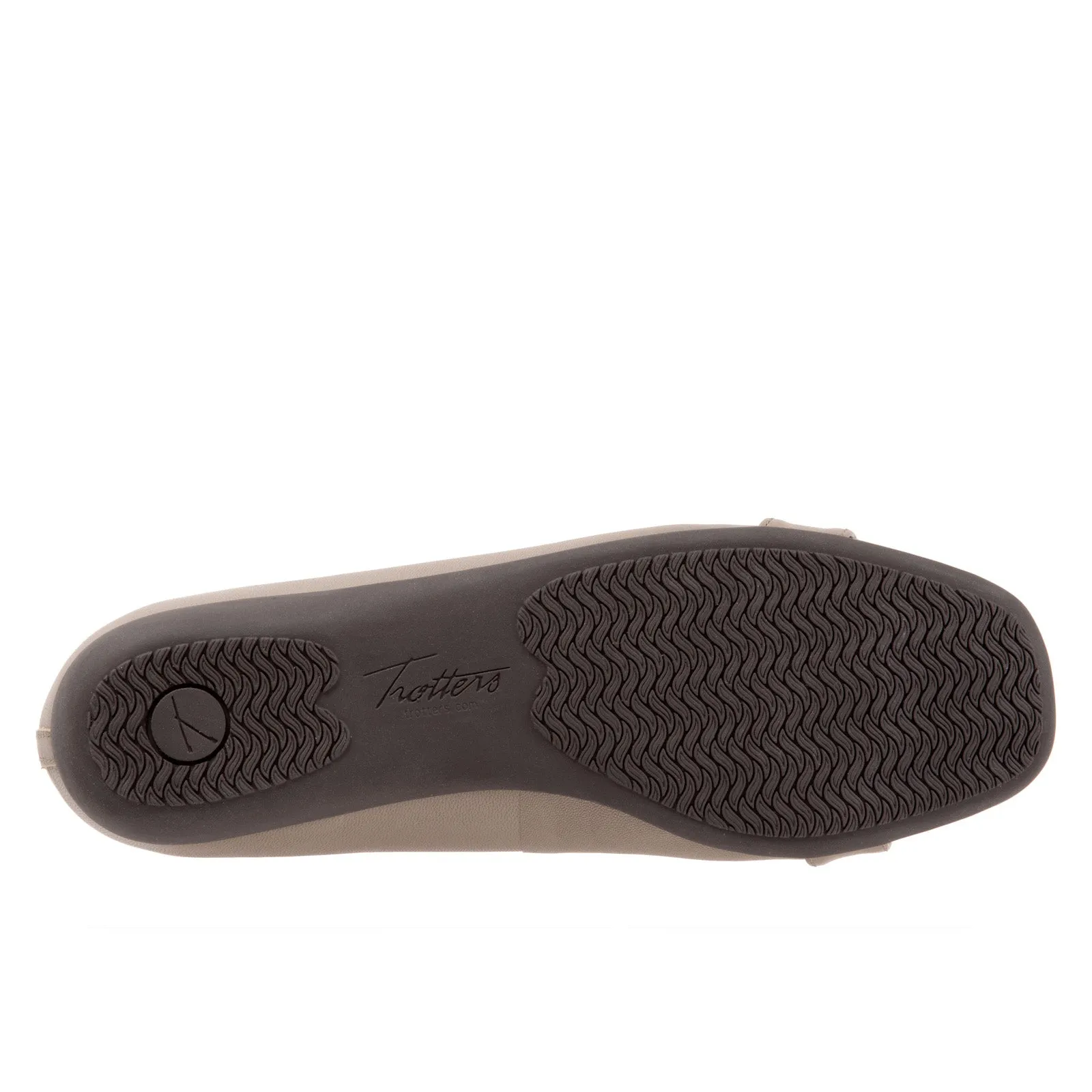 Trotters Sylvia T2166-117 Womens Gray Narrow Leather Ballet Flats Shoes
