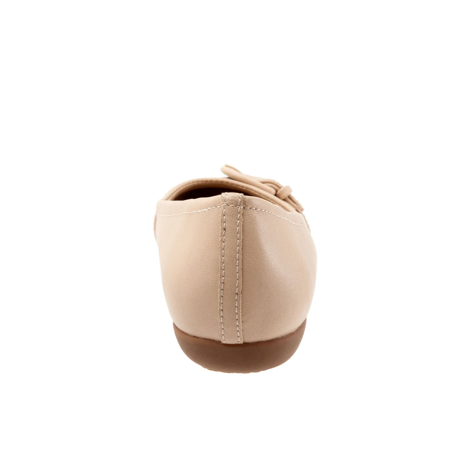 Trotters Sylvia T2166-130 Womens Beige Narrow Leather Ballet Flats Shoes