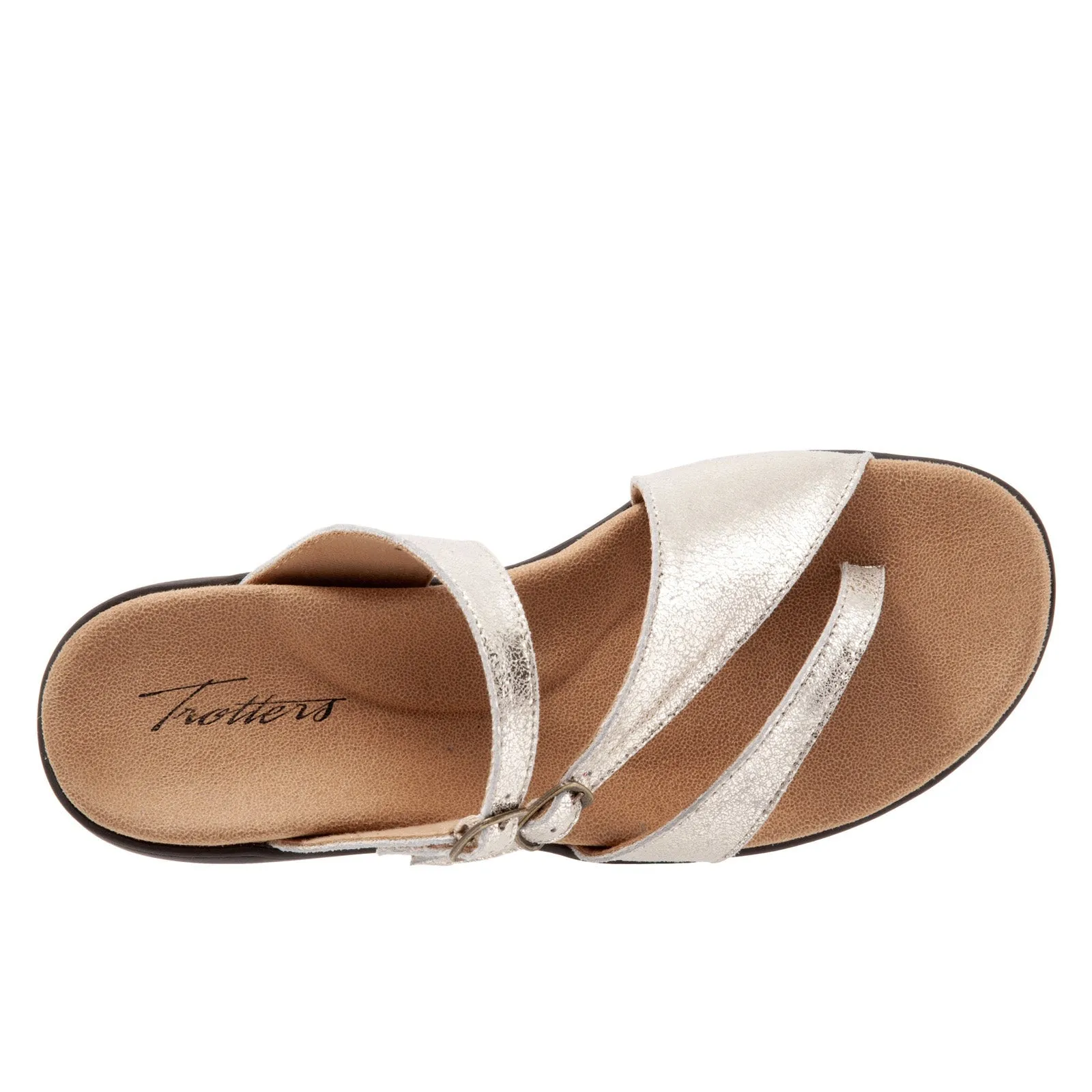 Trotters Vianna T1919-222 Womens Gold Leather Ballet Flats Shoes