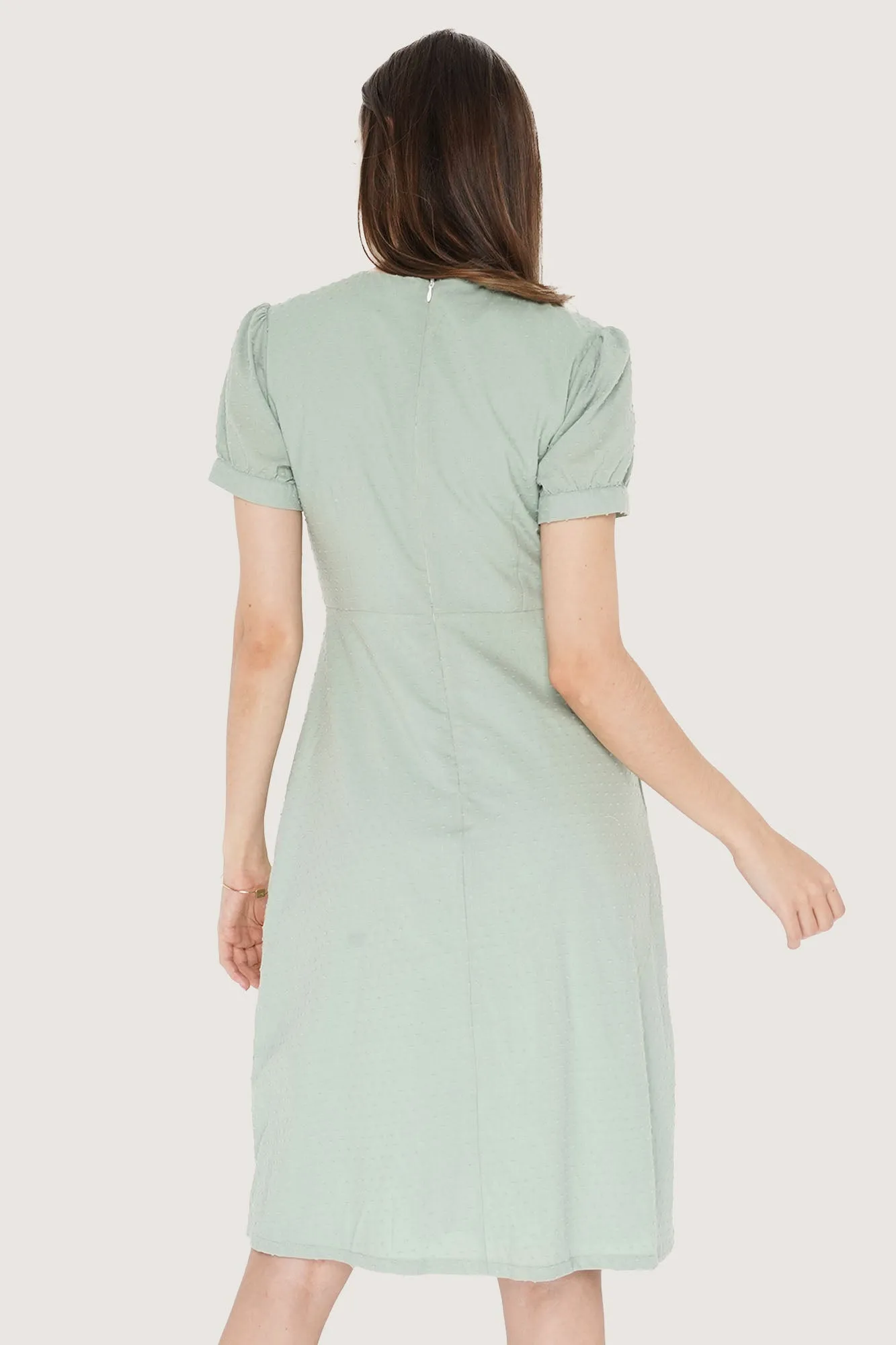 V-Neck Fit And Flare Dress