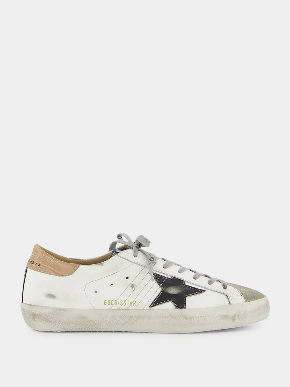 White and Black Superstar Low-Top Sneakers