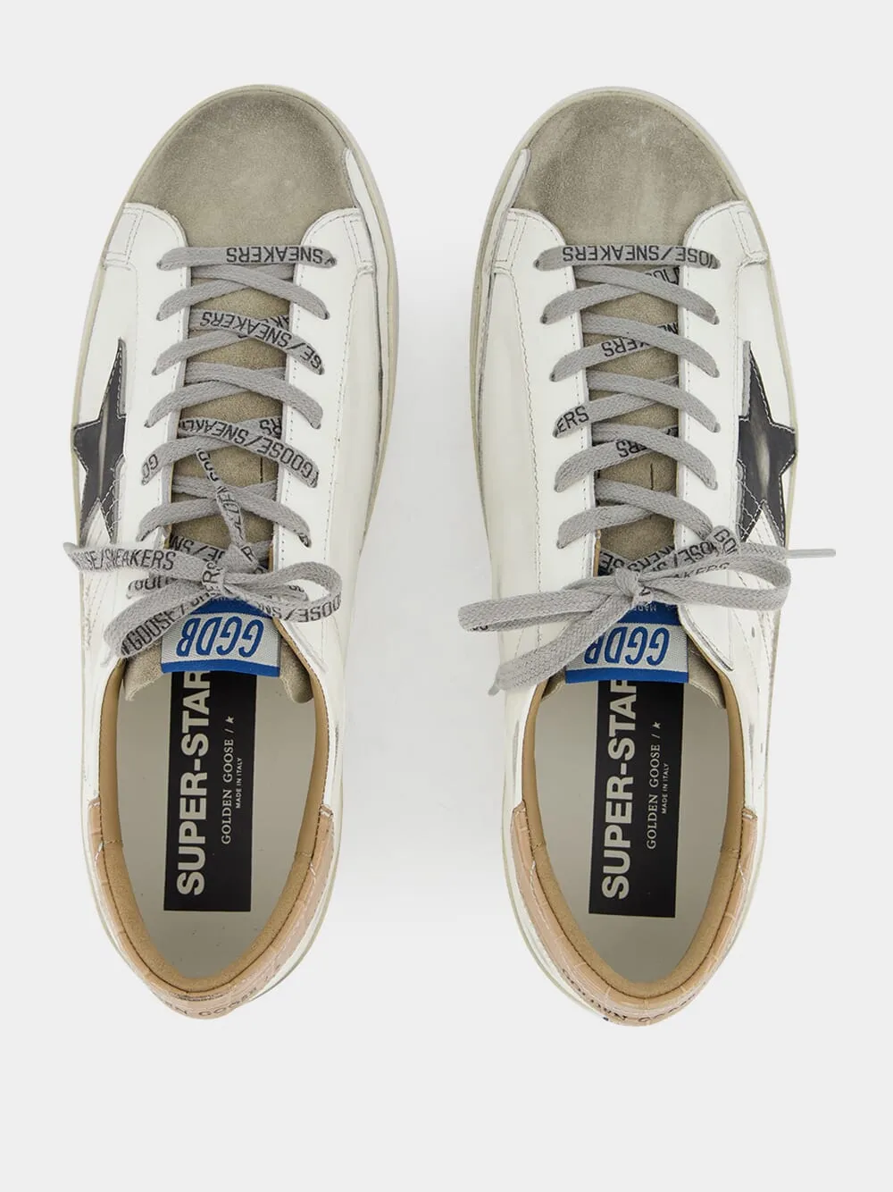 White and Black Superstar Low-Top Sneakers