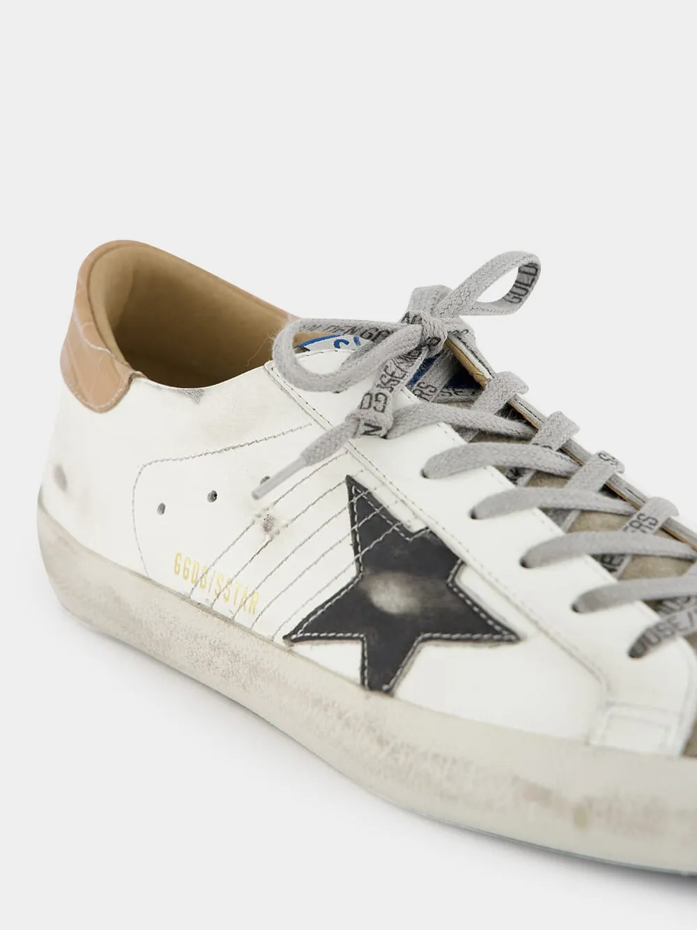 White and Black Superstar Low-Top Sneakers