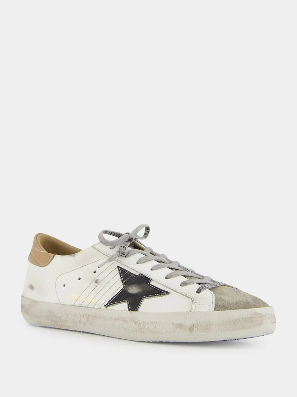 White and Black Superstar Low-Top Sneakers