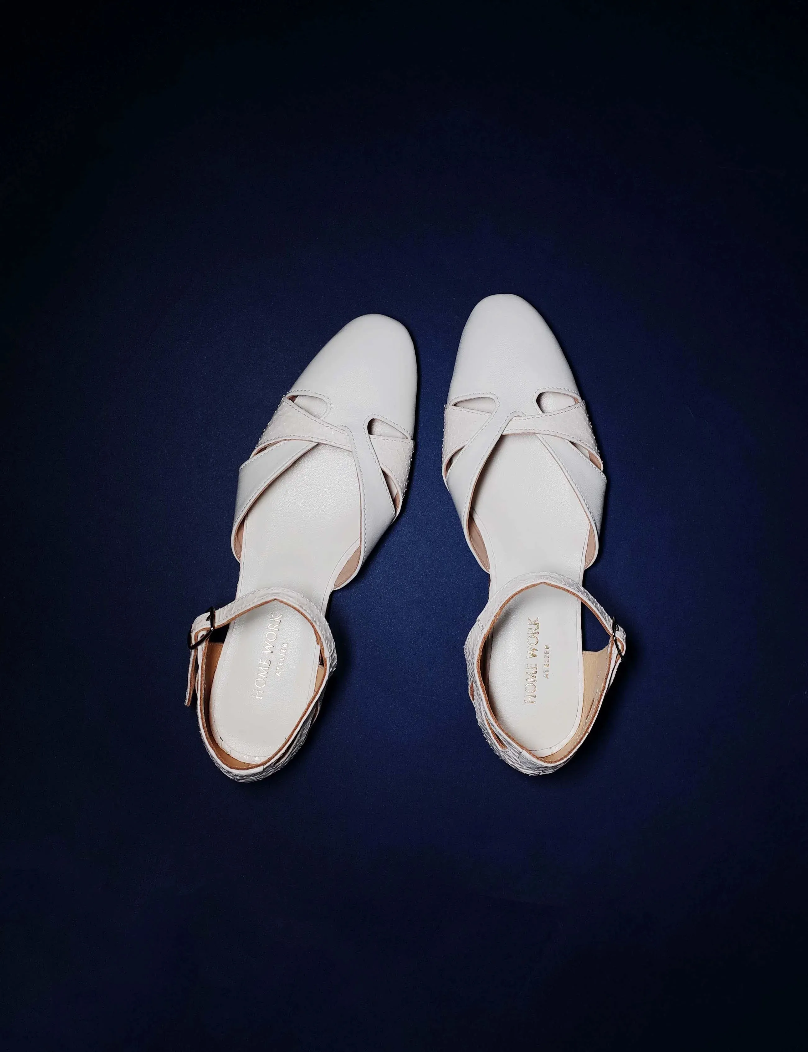 White Woven Leather Sandals