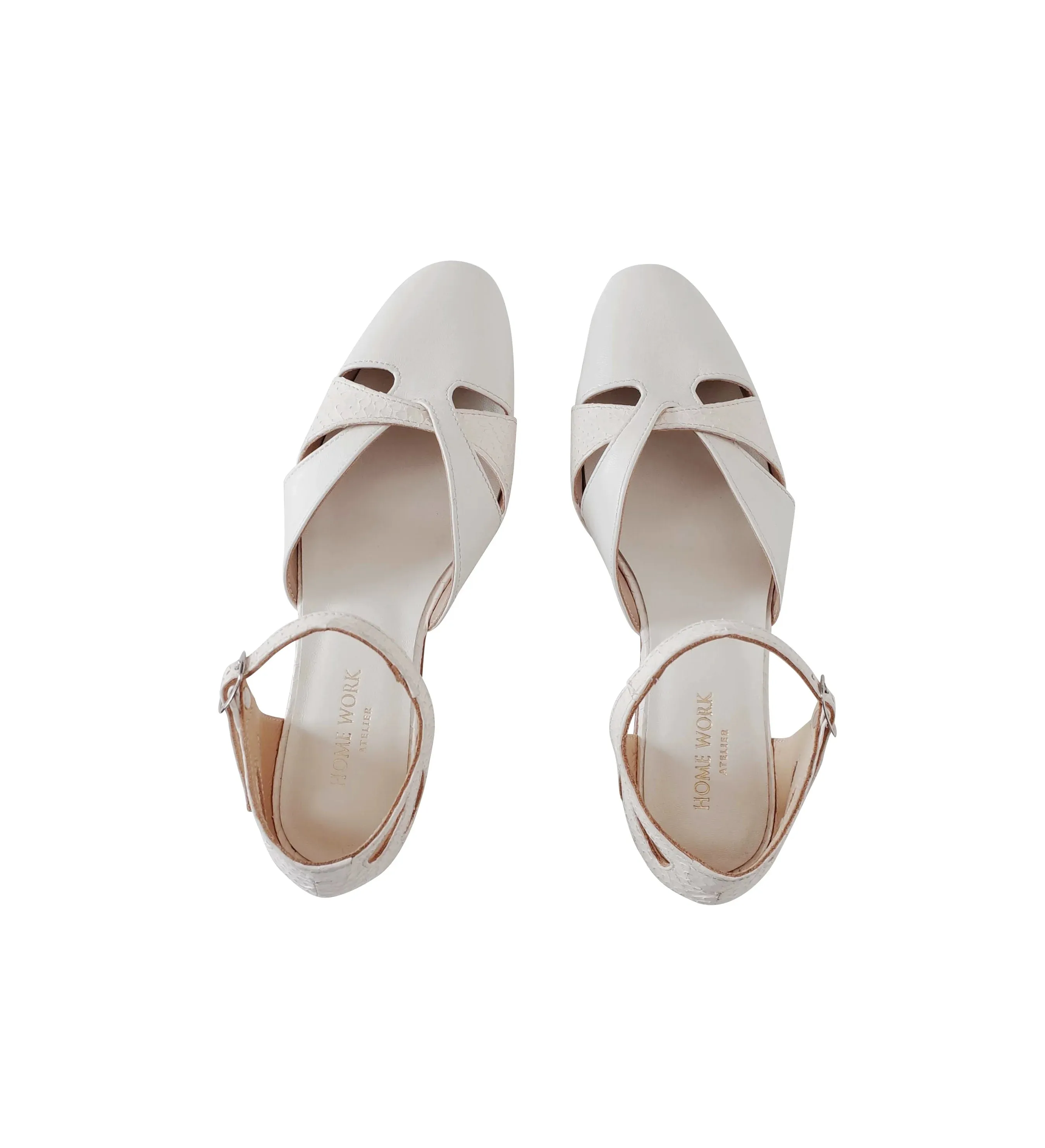 White Woven Leather Sandals