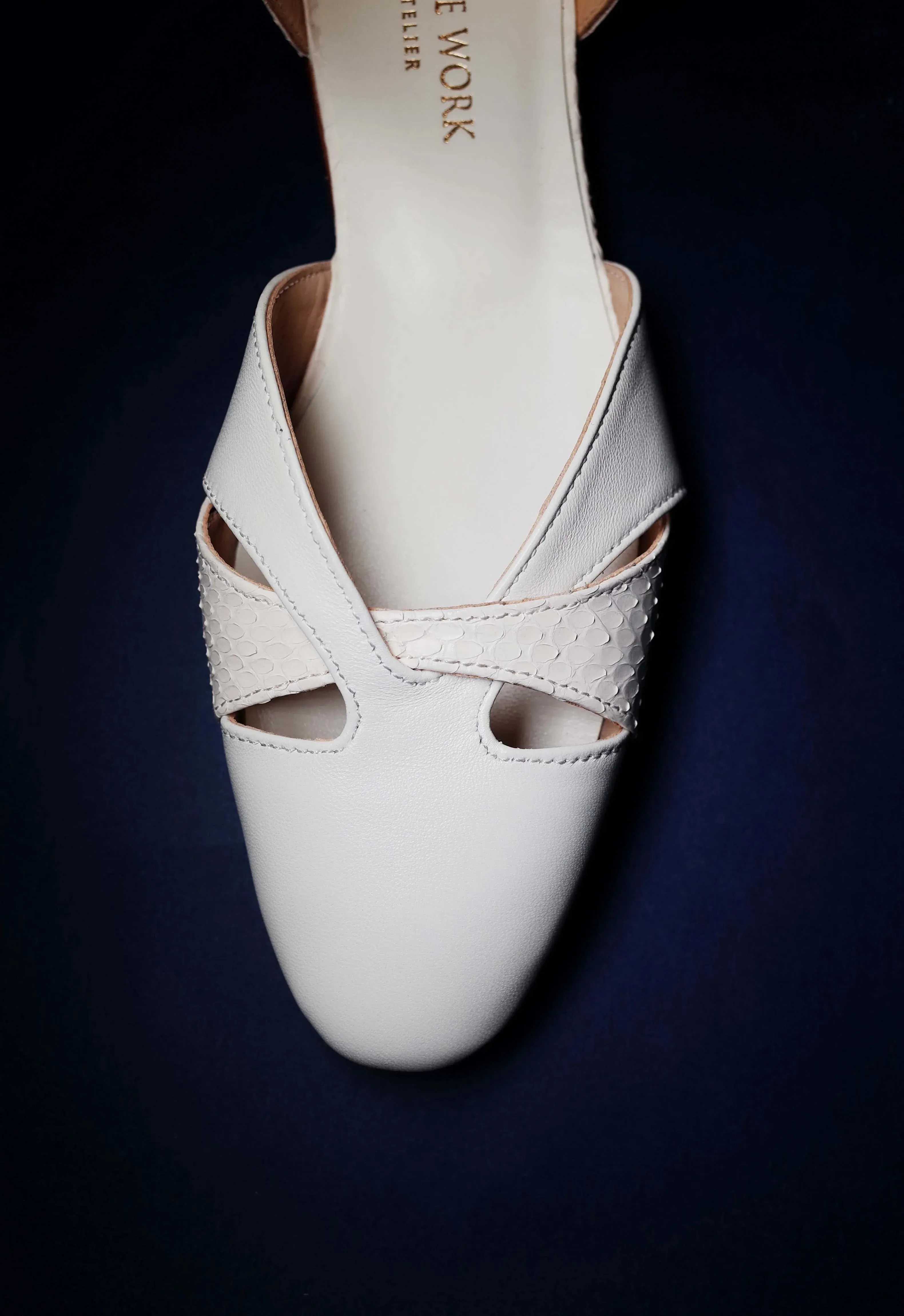 White Woven Leather Sandals