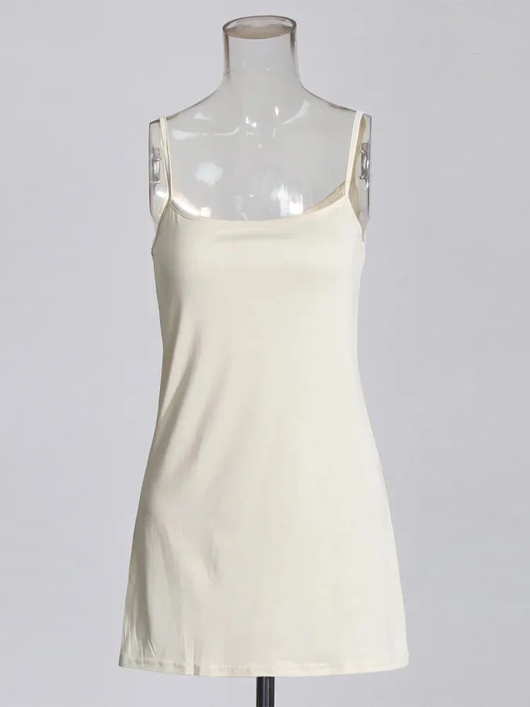 Women Round Neck Sleeveless Lace Up Mesh Elegant Casual Dress
