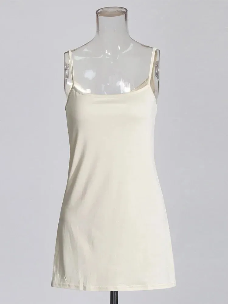 Women Round Neck Sleeveless Lace Up Mesh Elegant Casual Dress