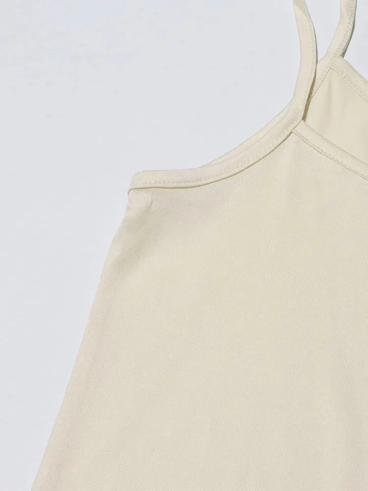 Women Round Neck Sleeveless Lace Up Mesh Elegant Casual Dress