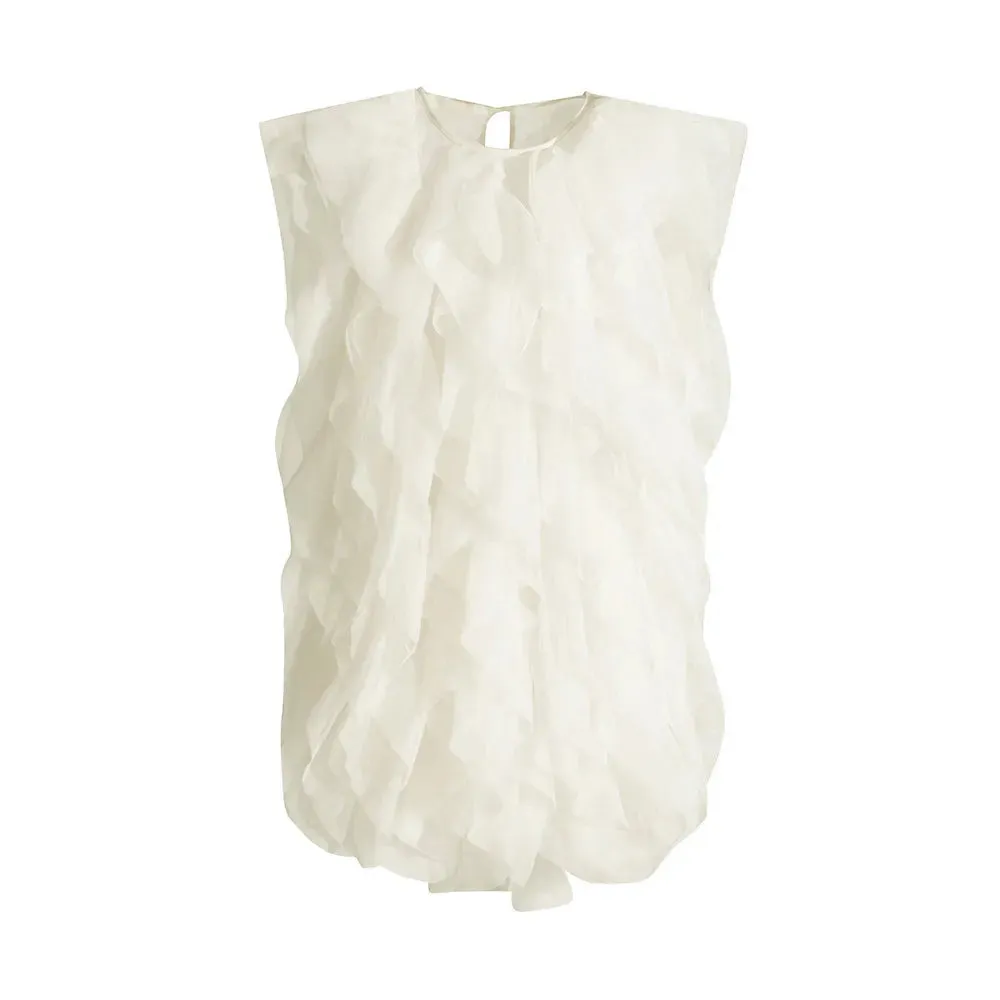 Women Round Neck Sleeveless Lace Up Mesh Elegant Casual Dress