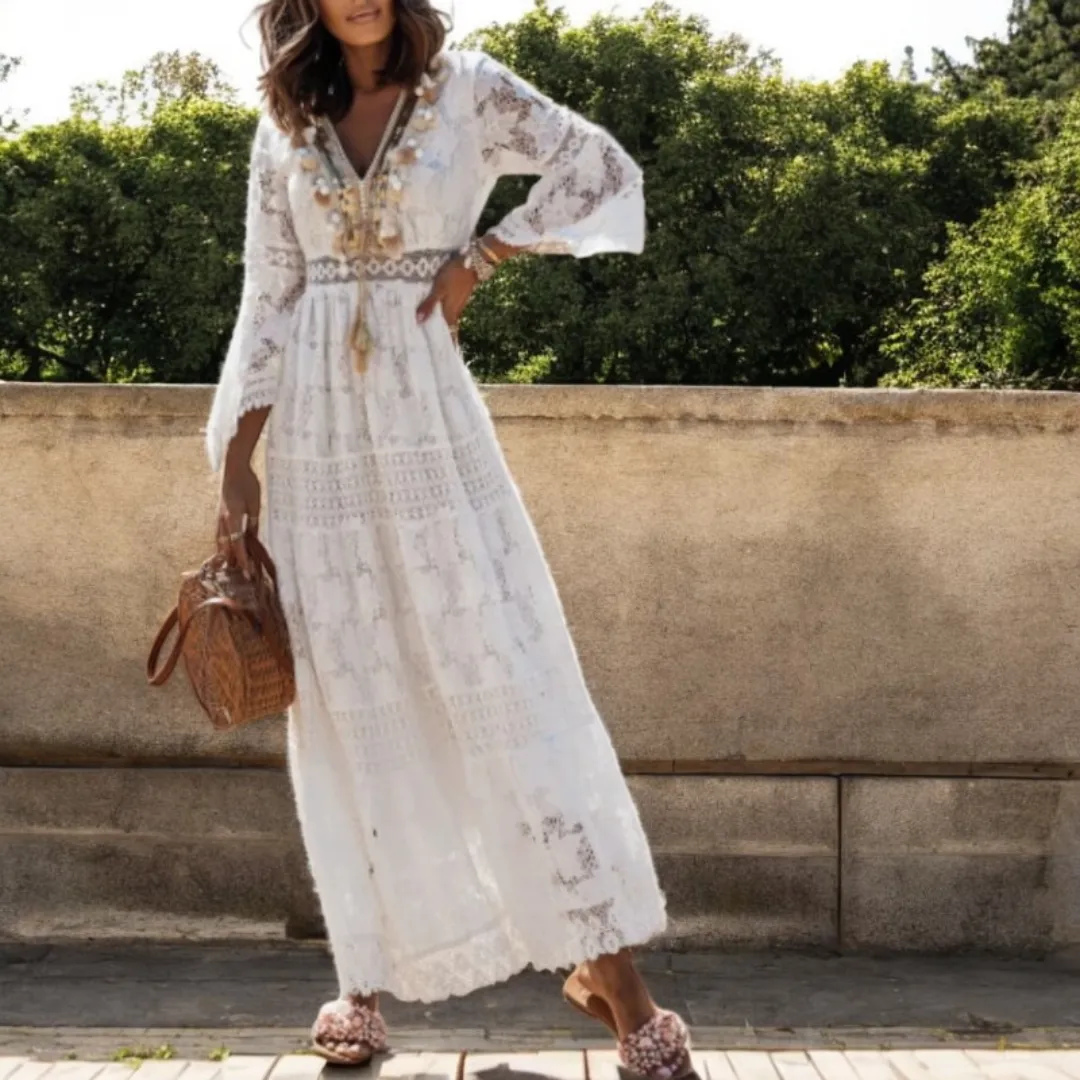 Women's Lace Maxi Dress Bohemian Style