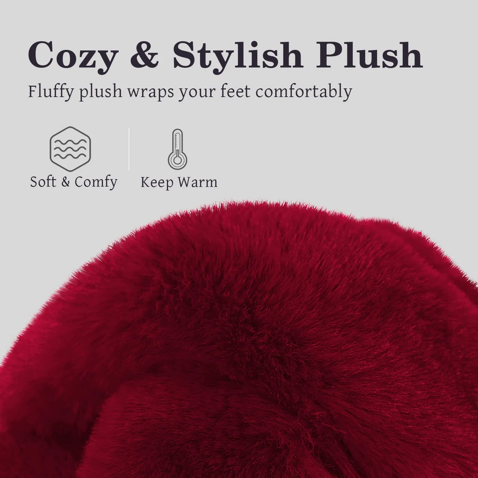 Women's Plush Open Toe Cross Band Slippers