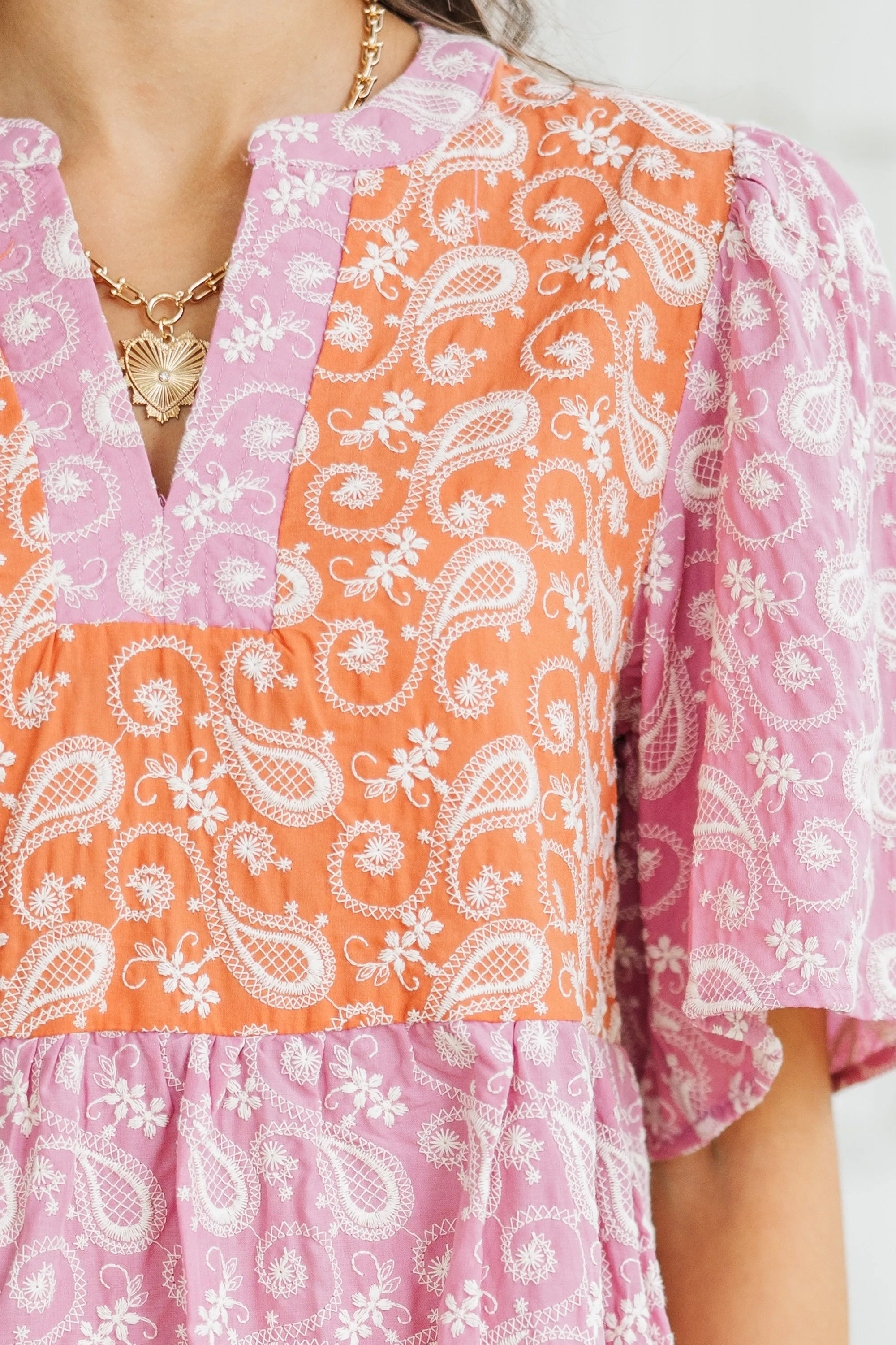 You Got It Rust Orange Paisley Dress
