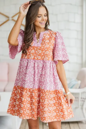 You Got It Rust Orange Paisley Dress