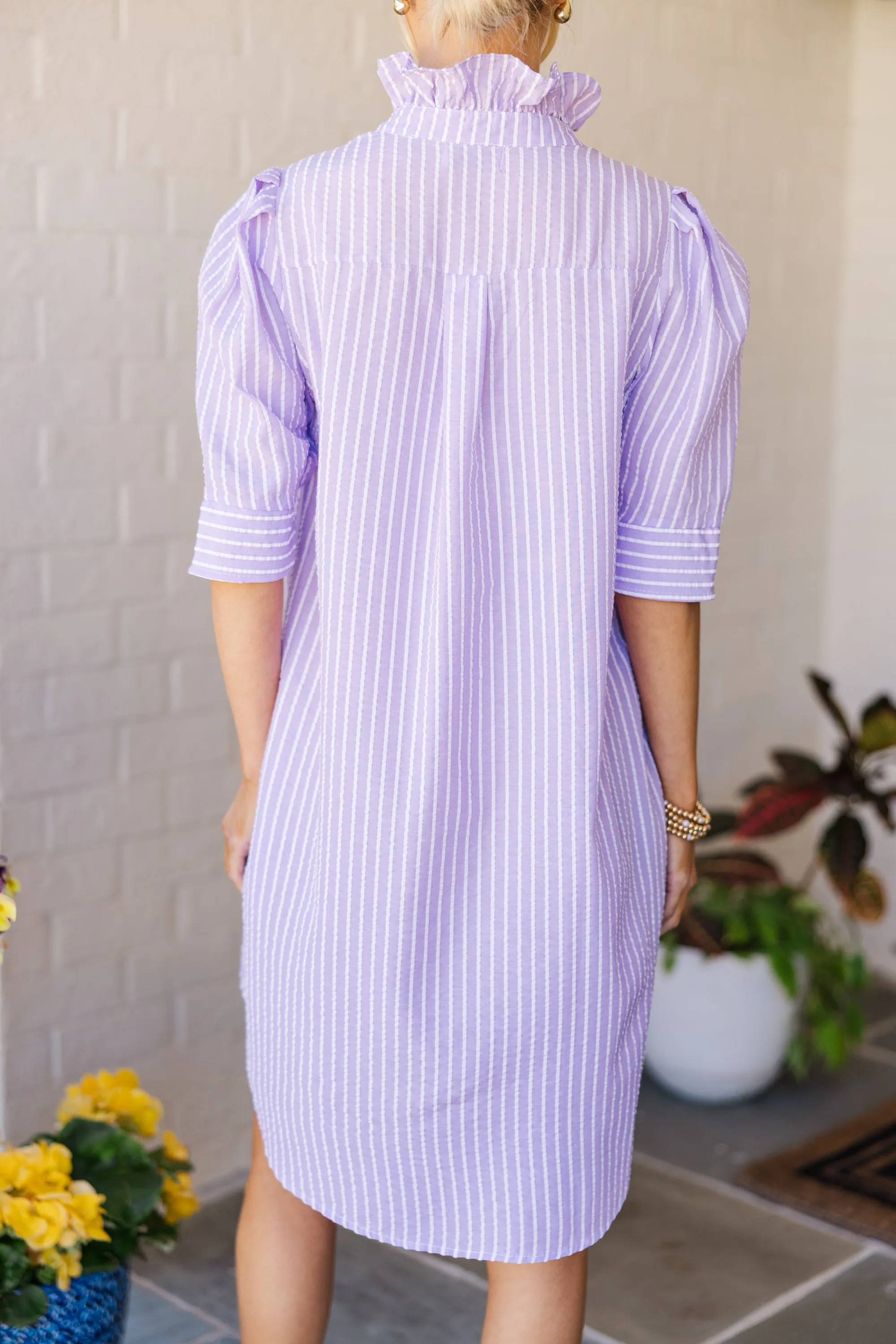 Your Way Lavender Seersucker Dress
